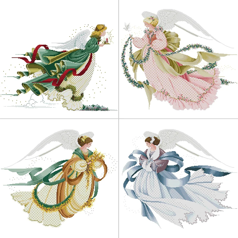 Embroidery X Pattern - Engel Serie Karakter Patronen Kruissteek Kits