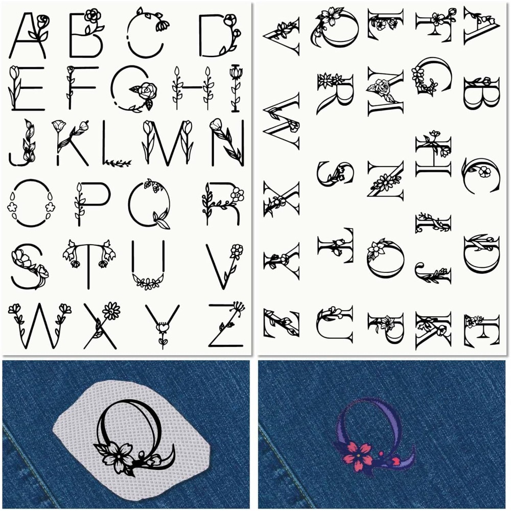 Embroidery Water - Letter A-Z Wateroplosbare borduurstabilisatoren Handnaaisteel en