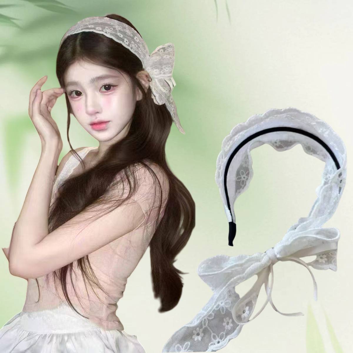 Embroidery Ribbon - Nieuwe Vintage Pastorale Kant Haarband Witte