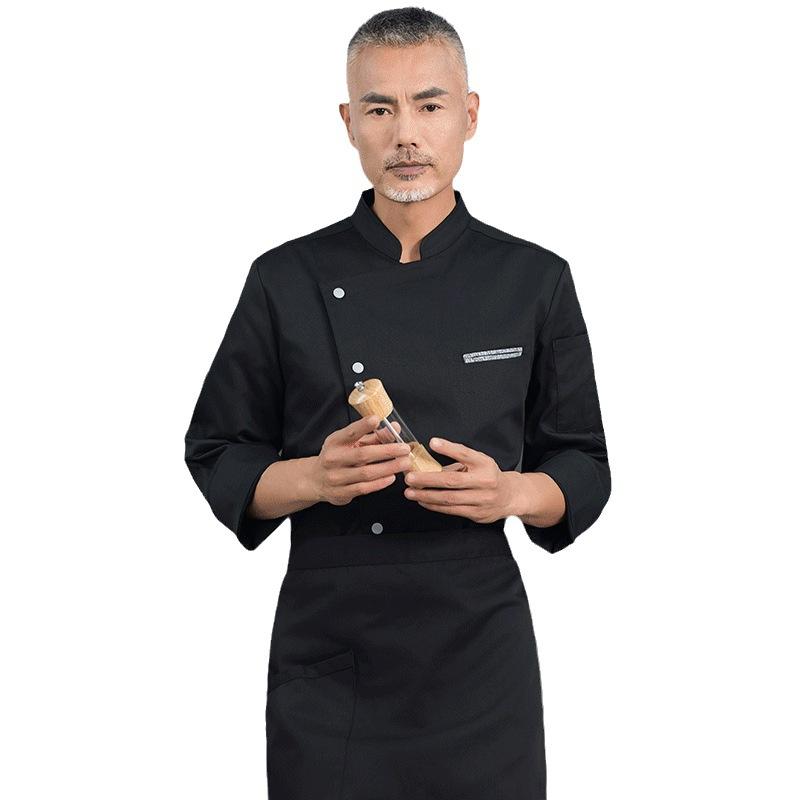 Embroidery Kitchen - Heren catering uniform met lange mouwen,