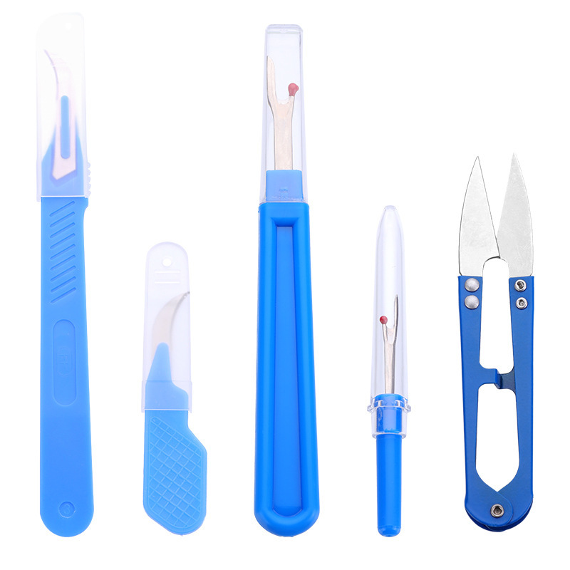 Embroidery Removal - Naaien Tornmesje Kit Blauw Naaien Steek