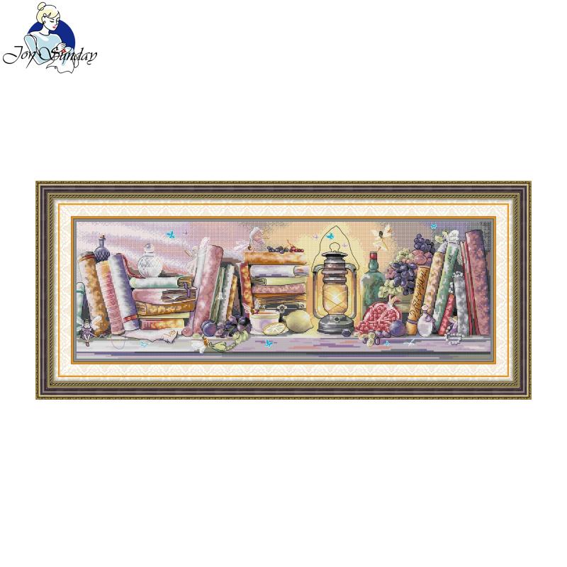 Embroidery X Pattern - Borduurpakket Joy Sunday Olielamp Boekenplank HD