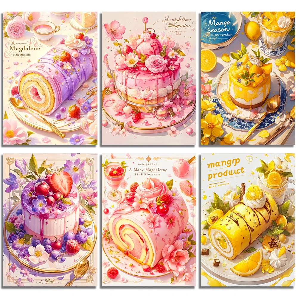 Embroidery Kitchen - DIY landschap diamant schilderij dessert taart