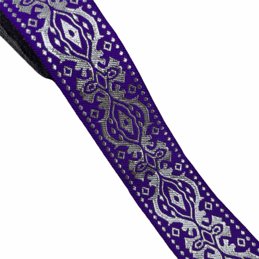 Embroidery Ribbon - Zilveren glitter borduurlint, traditioneel Chinees patroon,