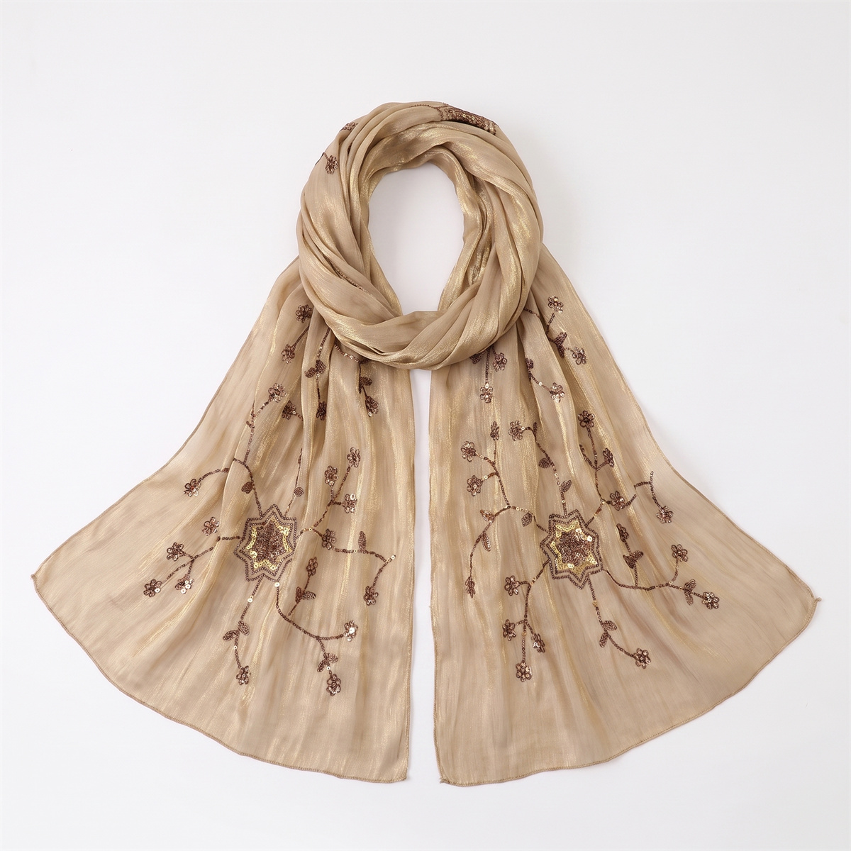 Mode Crinkle Hijab-sjaal met b - Embroidery Fashion recensie en prijs