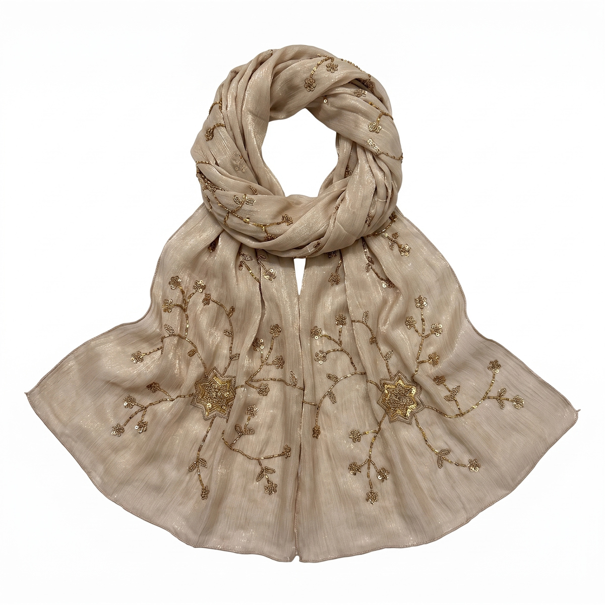 Mode Crinkle Hijab-sjaal met b - Embroidery Fashion recensie en prijs