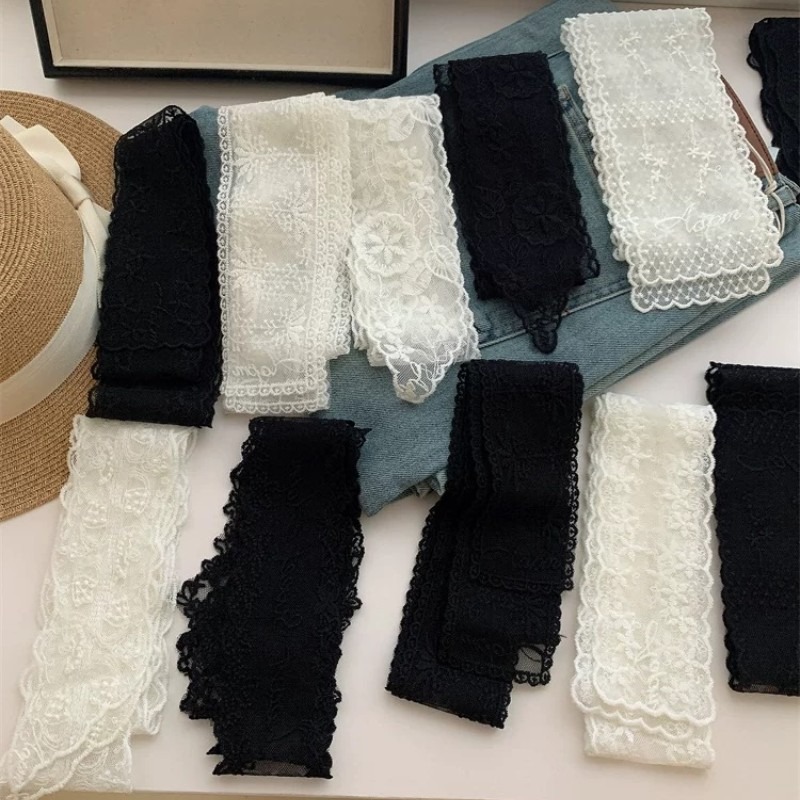 Nieuwe zwart-witte lange kante - Embroidery Ribbon recensie en prijs