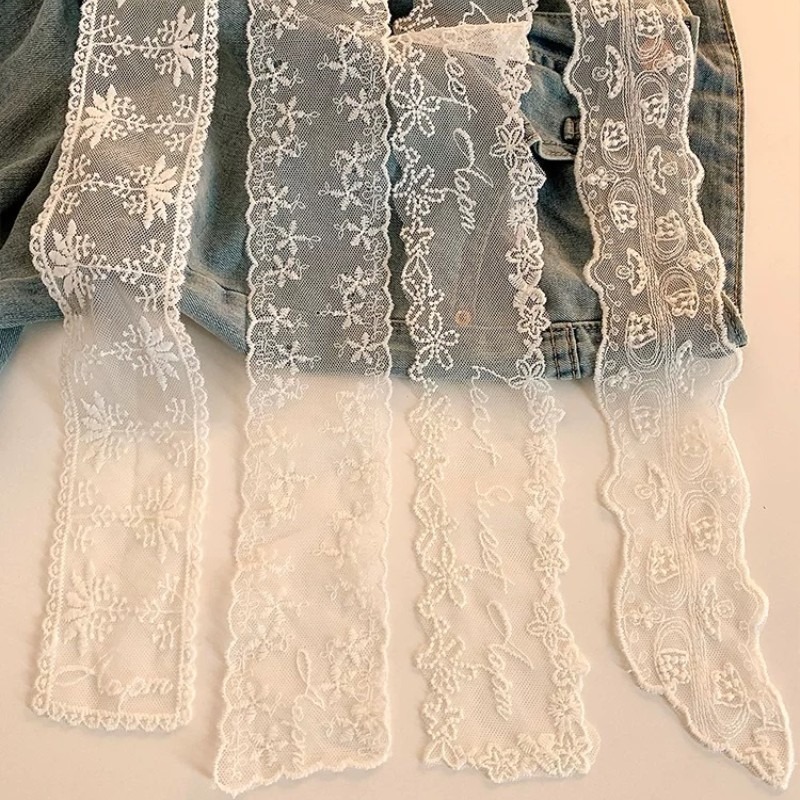 Nieuwe zwart-witte lange kante - Embroidery Ribbon recensie en prijs
