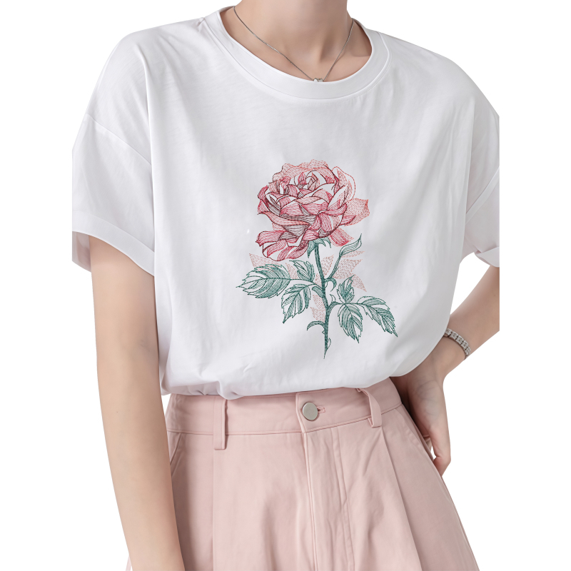 22 cm Rose Heat Transfer Print - Embroidery Effect Canva recensie en prijs