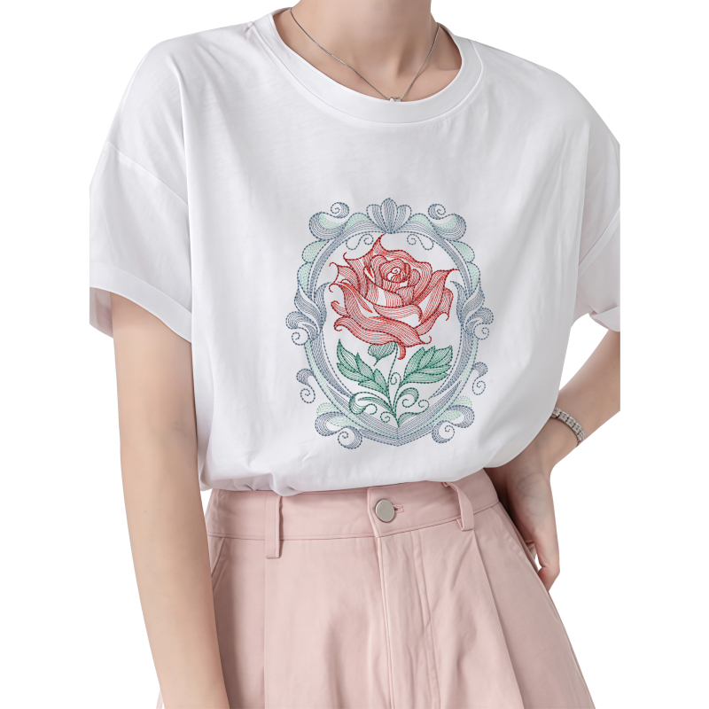 22 cm Rose Heat Transfer Print - Embroidery Effect Canva recensie en prijs