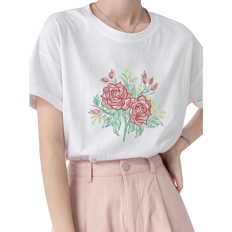 22 cm Rose Heat Transfer Print - Embroidery Effect Canva recensie en prijs