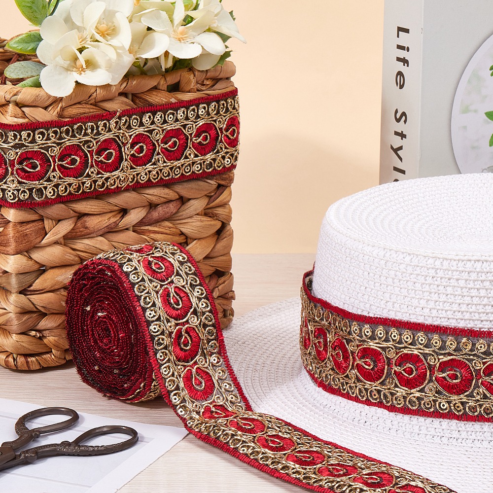 10 yards 1,77 inch rood gebord - Embroidery Ribbon recensie en prijs